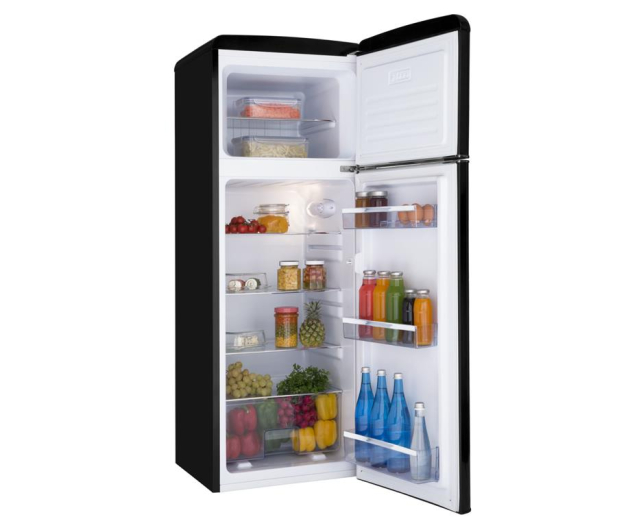 Lodówka Amica KGC15634S 144cm Czarna Retro SlimSize Górny Zamrażalnik 206L - 1014603 - zdjęcie 4